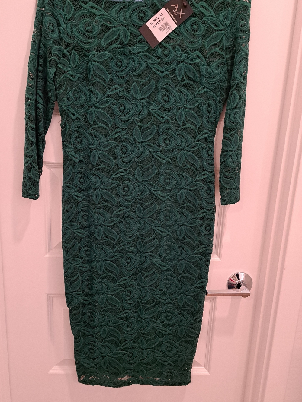AX Paris Emerald Green Lace Midi Dress